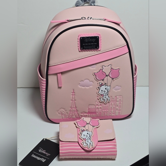 Loungefly Handbags - Loungefly Disney Aristocats Marie Balloons Mini Backpack & Wallet NWT